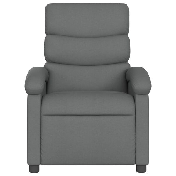 vidaXL Fauteuil de massage inclinable gris fonc&eacute; tissu