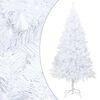 vidaXL Arbre de No&euml;l artificiel pr&eacute;-&eacute;clair&eacute; et boules blanc 210 cm PVC