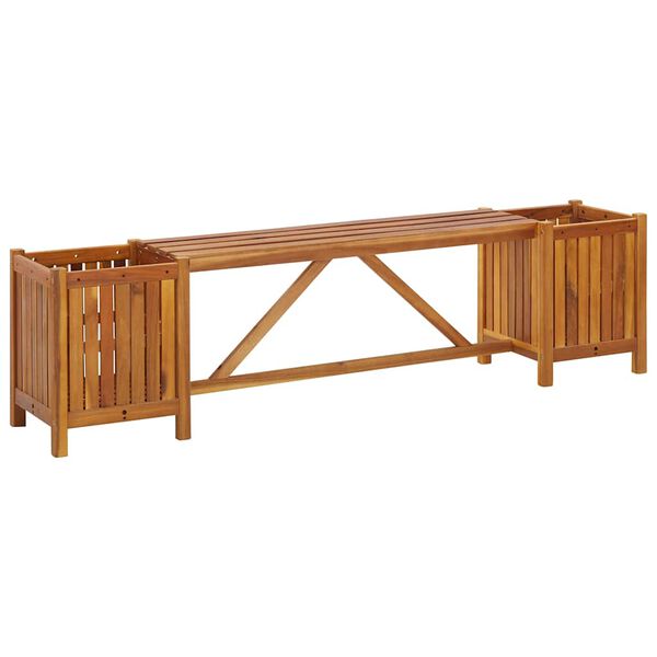 vidaXL Banc de jardin avec 2 jardini&egrave;res 150x30x40 cm Bois d'acacia