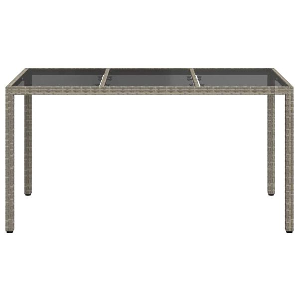 vidaXL Table de jardin pour repas Gris 150 x 90 x 75 cm polyrotin