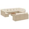 vidaXL Salon de jardin avec coussins 14 pcs beige r&eacute;sine tress&eacute;e