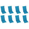 vidaXL Chaises inclinables de jardin et coussins lot de 8 Teck solide
