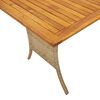 vidaXL Canap&eacute; de jardin 3 places coussins table beige r&eacute;sine tress&eacute;e
