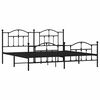 vidaXL Cadre de lit métal sans matelas avec pied de lit noir 193x203cm