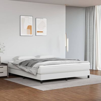 vidaXL Matelas à ressorts ensachés blanc 183x213x20 cm similicuir