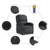 vidaXL Fauteuil de massage inclinable noir cuir véritable