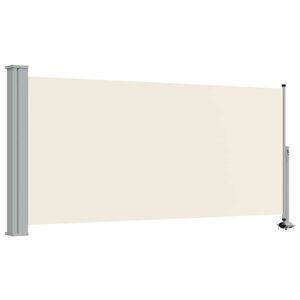 vidaXL Auvent lat&eacute;ral r&eacute;tractable de patio 120 x 300 cm Blanc cass&eacute;