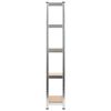 vidaXL Étagères à 5 niveaux 3 pcs Argenté Acier et bois d'ingénierie