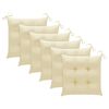 vidaXL Chaises de jardin et coussins blanc cr&egrave;me lot de 6 Teck massif
