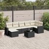 vidaXL Salon de jardin 8 pcs avec coussins noir r&eacute;sine tress&eacute;e