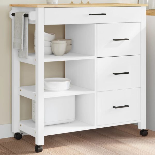 vidaXL Chariot de cuisine MONZA 84x40x88,5 cm bois massif de pin