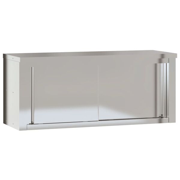 vidaXL Armoire murale de cuisine avec portes coulissantes inox