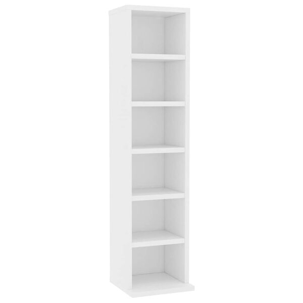 vidaXL Armoire &agrave; CD Blanc 21x20x88 cm Bois d'ing&eacute;nierie