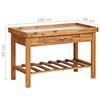 vidaXL Table de jardin avec dessus en zinc Bois solide d'acacia