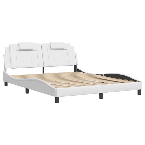 vidaXL Cadre de lit Viana avec LED sans matelas blanc 152x203 cm