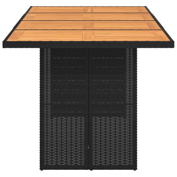 vidaXL Table de jardin avec dessus en bois d'acacia noir 190x80x74 cm