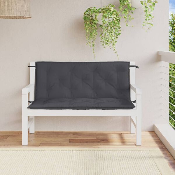 vidaXL Coussins de banc de jardin lot de 2 anthracite m&eacute;lang&eacute; tissu