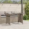 vidaXL Table de jardin avec dessus en verre gris 110x68x70 cm rotin