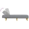 vidaXL Chaise longue gris clair tissu