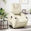 vidaXL Fauteuil inclinable de massage &eacute;lectrique cr&egrave;me similicuir