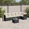vidaXL Salon de jardin 7 pcs avec coussins noir r&eacute;sine tress&eacute;e