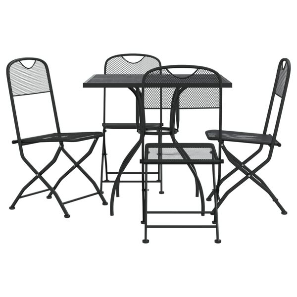 vidaXL Ensemble &agrave; manger de jardin 5 pcs anthracite m&eacute;tal maille