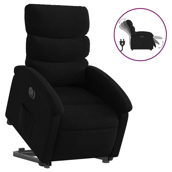 vidaXL Fauteuil inclinable &eacute;lectrique noir tissu
