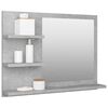 vidaXL Miroir de salle de bain gris b&eacute;ton 60x10,5x45cm bois ing&eacute;nierie