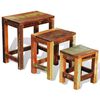 vidaXL Table gigogne 3 pcs vintage Bois de r&eacute;cup&eacute;ration