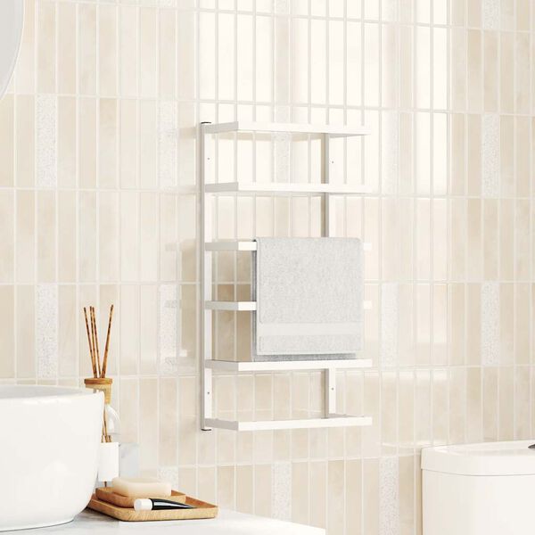 vidaXL Porte-serviette Blanc 24x12x48 cm Acier