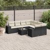 vidaXL Salon de jardin 9 pcs avec coussins noir r&eacute;sine tress&eacute;e