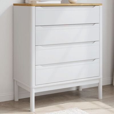 vidaXL Commode FLORO blanc bois de pin massif