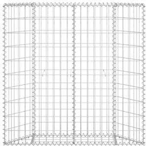 vidaXL Lit sur&eacute;lev&eacute; &agrave; gabion en trap&egrave;ze Acier galvanis&eacute; 100x20x100 cm