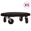 vidaXL Chariots à plantes avec roues 5 pcs Diamètre 40 cm Noir 275 kg