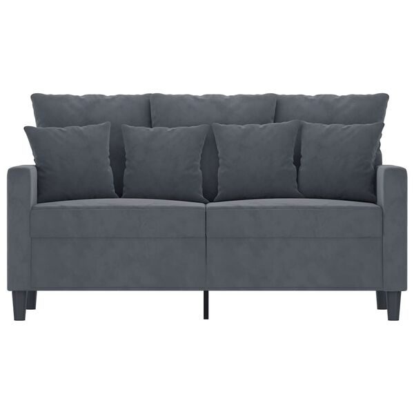 vidaXL Canap&eacute; &agrave; 2 places Gris fonc&eacute; 120 cm Velours