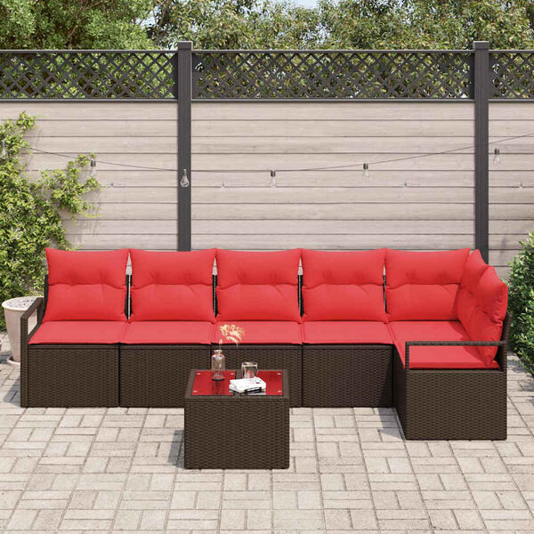 vidaXL Ensemble de Canapés 7 pcs Marron polyrotin