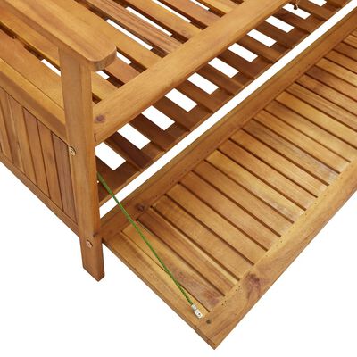 vidaXL Banc de rangement de jardin 120 cm bois d'acacia solide