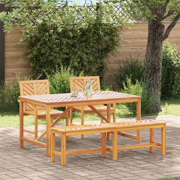 vidaXL Ensemble de salle &agrave; manger pour jardin 4 pcs Marron