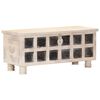 vidaXL Boîte de rangement Blanc 110x40x45 cm Bois d'acacia massif