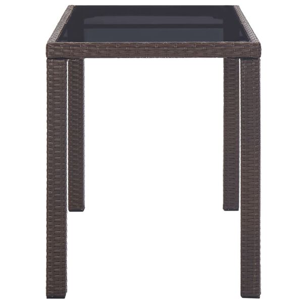 vidaXL Table de jardin Marron 123x60x74 cm R&eacute;sine tress&eacute;e