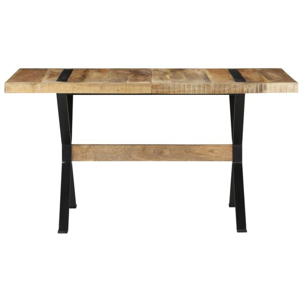 vidaXL Table &agrave; manger 140x70x76 cm Bois de manguier brut