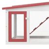 vidaXL Clapier large d'extérieur Rouge et blanc 201x45x85 cm Bois