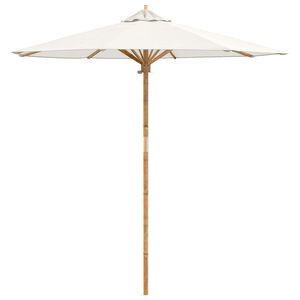 vidaXL Parasol de jardin Blanc cr&egrave;me &Oslash; 270 x 260 cm Bambou