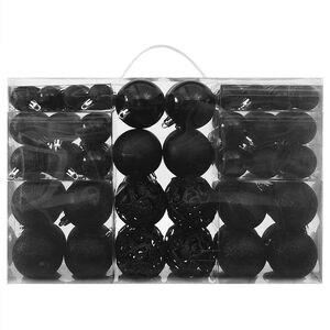 vidaXL Ensemble de boules de No&euml;l 100 pcs Noir