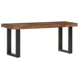 vidaXL Banc 110 cm Bois de r&eacute;cup&eacute;ration solide et acier