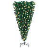 vidaXL Arbre de No&euml;l artificiel renvers&eacute; pr&eacute;-&eacute;clair&eacute; et boules 210 cm