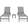 vidaXL Chaises longues lot de 2 avec table Textil&egrave;ne et acier