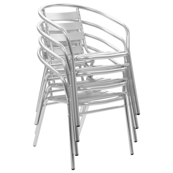 vidaXL Ensemble à manger d'extérieur 5 pcs Aluminium Argenté