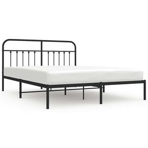 vidaXL Cadre de lit métal sans matelas avec tête de lit noir 183x213cm