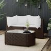 vidaXL Salon de jardin 3 pcs avec coussins marron r&eacute;sine tress&eacute;e